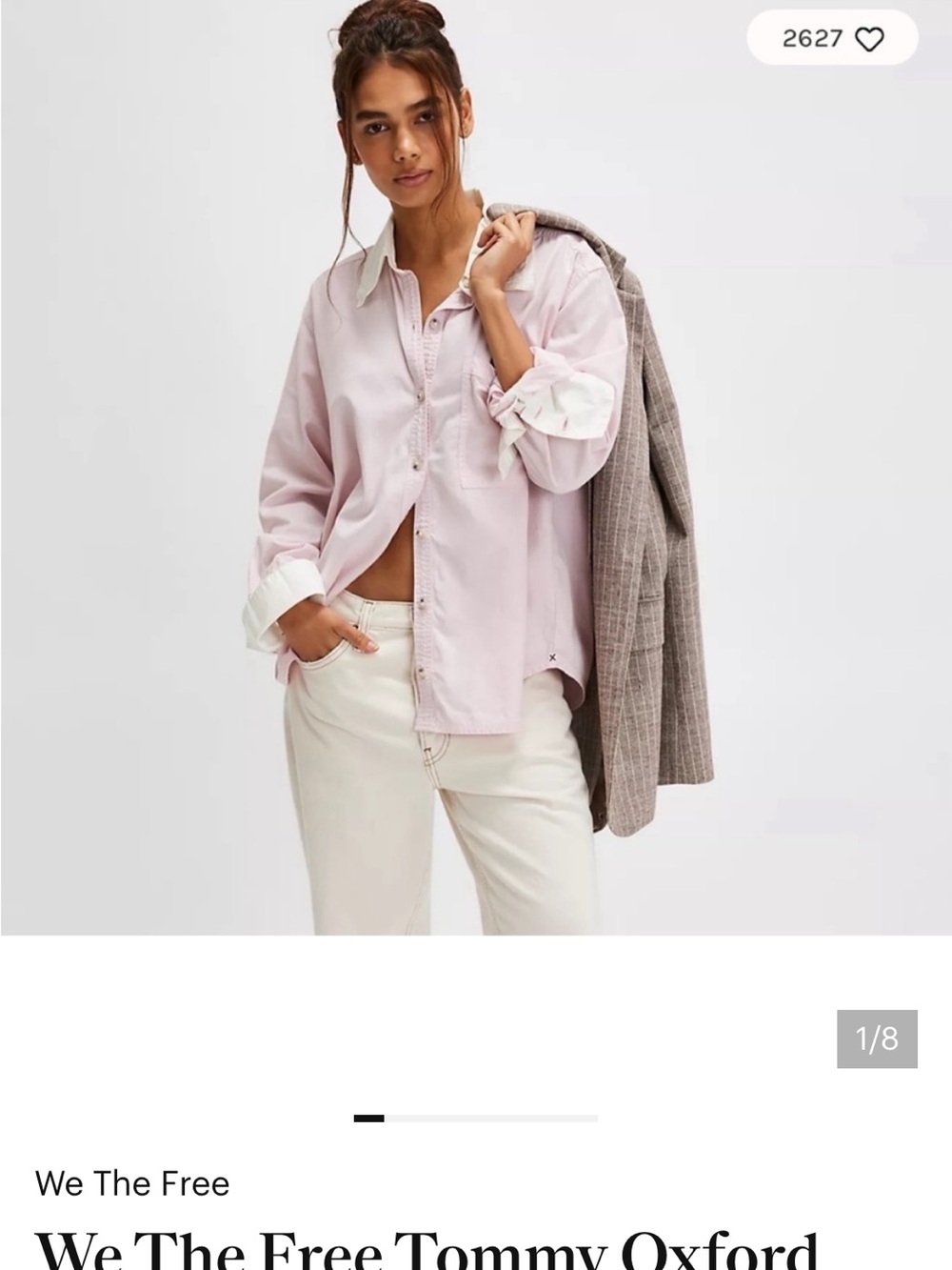 We The Free Tommy Oxford Button-Up Shirt - Light Pink